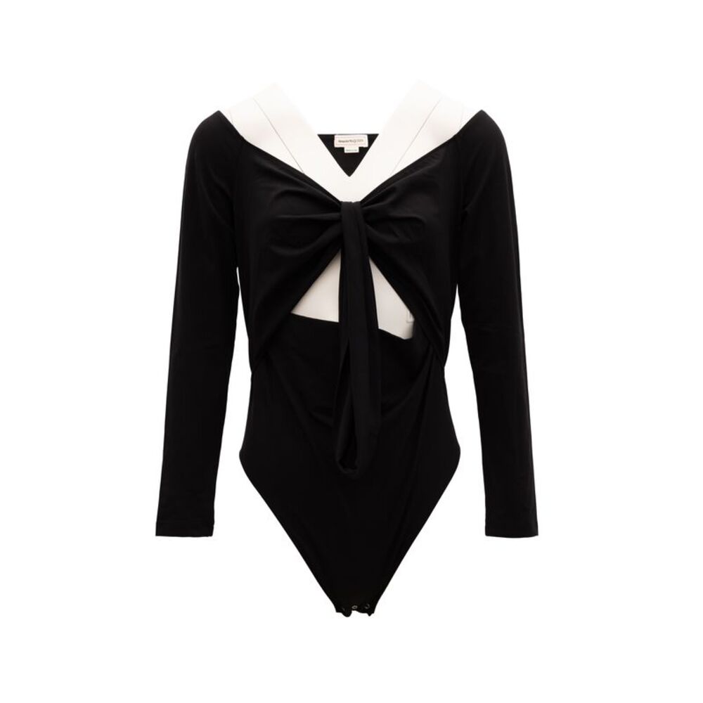 Alexander McQueen Black and White Cotton Women's Top